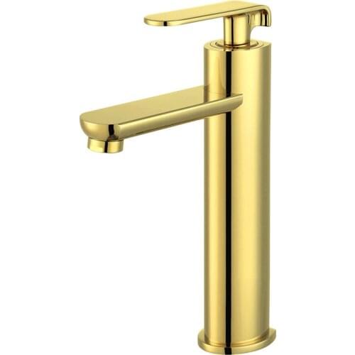 Bathroom Basin Faucets Solid Brass Sink Mixer Crane Tap Hot & Cold Deck Mounted Single Handle Copper Basin Faucets Gold/Chrome
