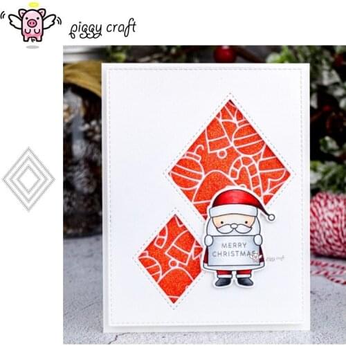 Piggy Craft metal cutting dies cut die mold Diamond frame decoration Scrapbook paper craft knife mould blade punch stencils dies