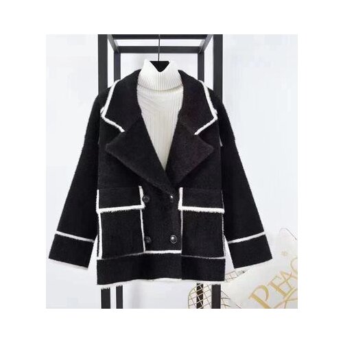 Imitation Mink Sweater Womens Cardigan New Autumn And Winter Korean Suit Collar Short Thickened Knitted Lady Coat