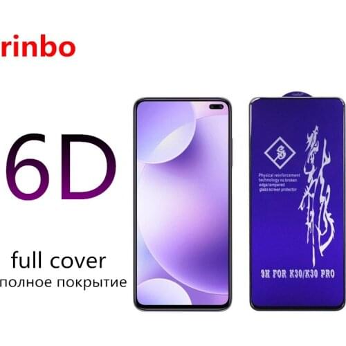 6D Cover Tempered Glass For Xiaomi Mi 10T Poco F2 Pro X3 Redmi Note 9S 8 9 Pro Max K30 K20 8T 7 Pro 8A 9A Screen Protector Glass
