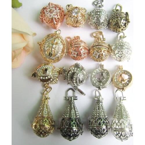 1PC Sale High Class Shiny Rhinestones Embellished Opendable DIY Locket Pendant Jewelry Fit For 16mm Beads