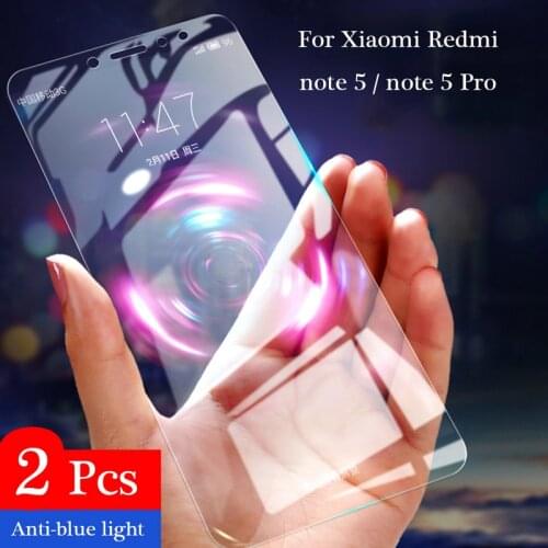 2Pcs Full Tempered Glass For Xiaomi Redmi Note 5 6 Pro Screen Protector Global version 9H Anti-Blu-ray For Redmi Note 5 6 glass