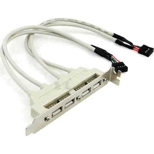 4 Port USB 2.0 to 9 Pin MainBoard Header Bracket Extension Cable for Computer Rear Panel Bracket 9Pin HOT SALE Adapter newest