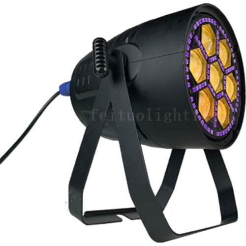 4pcs/lot 7x30W RGBW 4in1 + 96x0.2W UV indoor Zoom par led par light stage lighting DMX control led flat par lighting