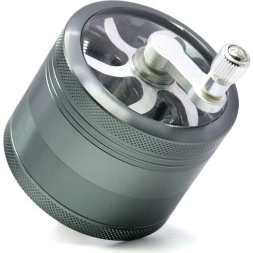 4 Layers 63MM Metal Aluminum Herb Crank Grinder Herbal Smoking Cutting Crusher Hand Muller Mill Pollen Tobacco Grinder Maker