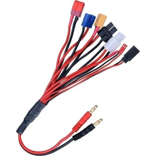 8 in 1 Multifunctional Charger 4.0mm Banana Adapter Connector Plug T Tamiya Futaba TRX' XT60 EC3 JST