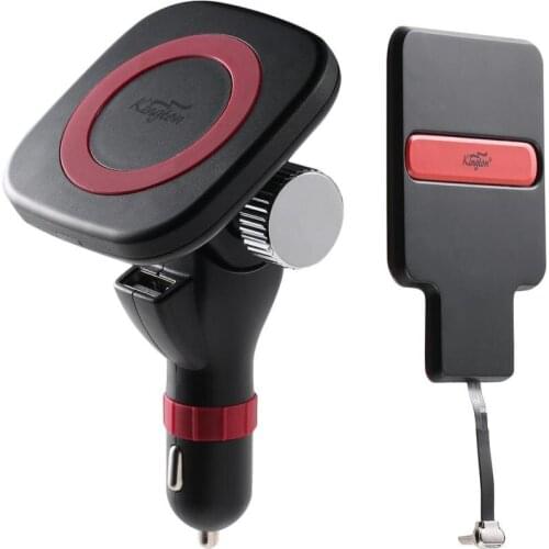 Car Vehicle-mounted Qi Wireless Charger Magnetic Wireless Charging Set with A Magnetic Sticker for Android Fast Charge