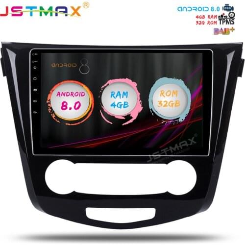 JSTMAX 10.2" Android 8.0 Car GPS Radio Player for Nissan Qashqai 2014 2015 2016 2017 Octa Core 4GB+32GB Auto Stereo Multimedia