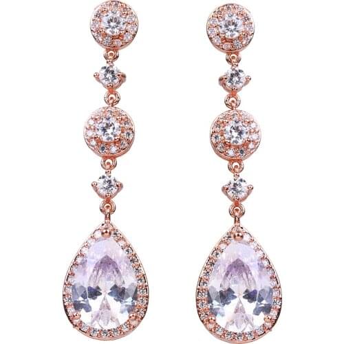 Bettyue Brand Fashion Water Drop Pendant AAA Cubic Zircon Multicolor Stud Earring For Women Jewelry Earrings Party Wedding Gift