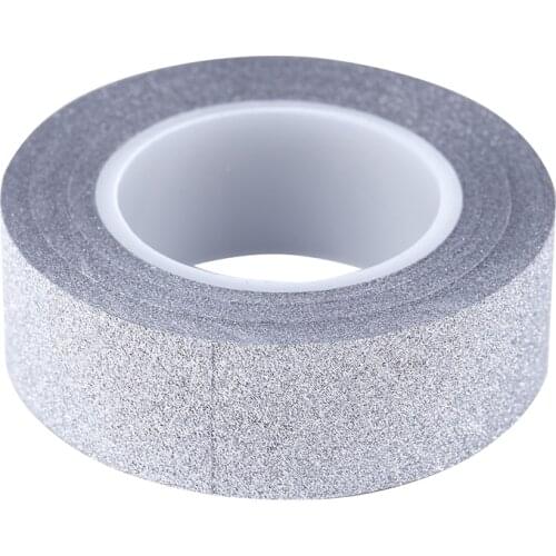 10M Glitter Tape Stick Self Adhesive Sticker Label Decorative Paper DIY silver