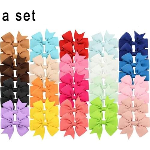 40pcs Kids Bow Crystal Elastic Hair Band Rubber Band Hair Accessories Kid Wig Headband Girl Twist Braid Rope Hair Clip Headdress