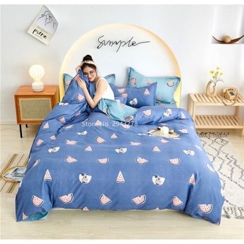 Home Textiles Watermelon Pineapple Cherry Pattern Bedding Bedcover Pillowcase Linens Bedding Set 3/4 for Children and Adult