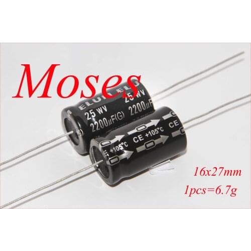 25v 2200uf ELUM Original New Axial Audio Electrolytic Capacitor Capacitance 16x27mm +/- 20