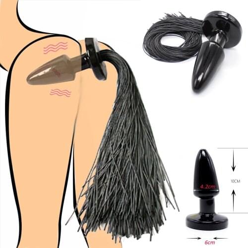 Fetish Animal Cosplay Horse Tail Anal Plug Silicone Pony Tail Butt Plug BDSM Dildo Stimulator Masturbation Sex Toy For Women Men