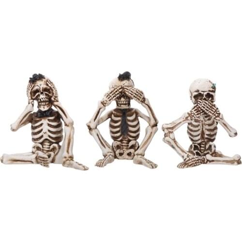 Halloween Skeleton Ghost Skeleton Three-Piece Resin Halloween Decoration Props Haunted House Secret Room Dress Up