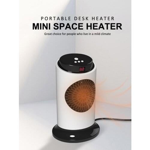 Mini Electric Space Heater Ceramic Heating Fan 900W Plug-In Wall Heater Stove Hand Warmer Hotel Kitchen Home Office 220V EU