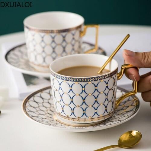 DXUIALOIPhnom Penh Coffee Cup and Saucer Ceramic Personality Printing Afternoon Tea Cup Breakfast Cup Oatmeal Cup Flower Tea Cup