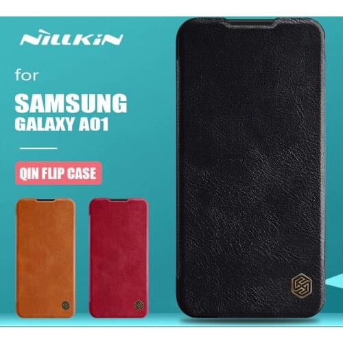 Nillkin Qin Flip Leather Case For Samsung Galaxy A01 A21 A41 A31 Luxury Card Slot Back Cover for Galaxy A71 5G Phone Bag M21