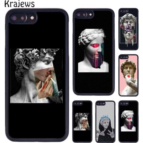 Krajews Vintage Plaster Statue Aesthetic Accessories Phone Case For iPhone 6 7 8 Plus 11 12 Pro X XR XS Max Samsung S7 S8 S9 S10