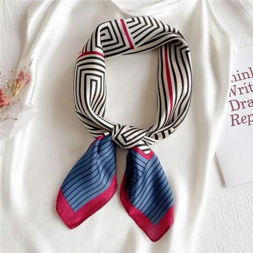 Summer Scarf Silk Square Hairband Lady Shawl and Wraps Female Foulard Print Hijab Fashion Women Bandana Head Band Neckerchief