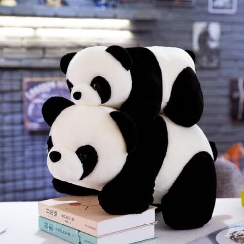 Cute Panda Plush Toys Vivid Funny Panda with Plush Toys Soft Cartoon Animal Black and White Stuffed Pendant Doll Kids Gifts