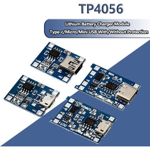 Mini Micro Type-c USB 5V 1A 18650 TP4056 Lithium Battery Charger Module Charging Board With Protection Dual Functions 1A Li-ion