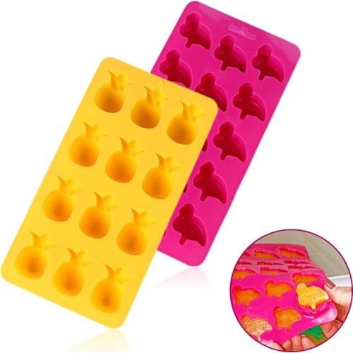 Multifunctional Ice Cube Tray Mold Pineapple Coconut Tree Shaped Household Storage Containers Silicone Mould