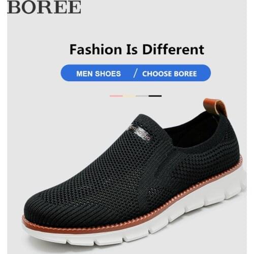 Men Casual Shoes New Fashion Breathable Mesh Flat Shoes White Sneakers Man Outdoor Walking Anti-slip Mens Loafers Work Shoes