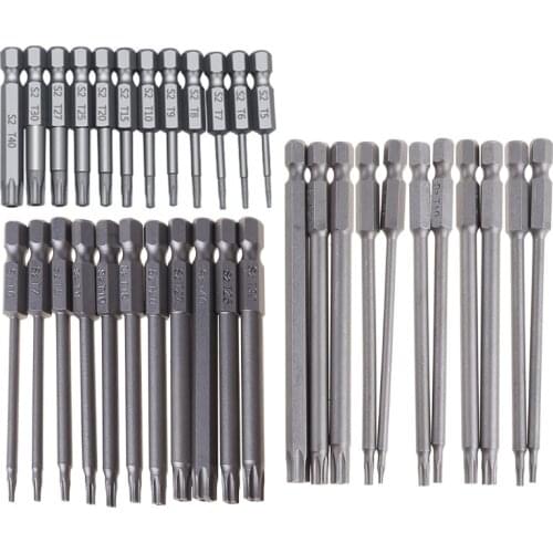 11pcs 12pcs Security Bit Set Tamper Proof Screwdriver Drill Bit Screw Driver Bits Torx Flat Head 1/4" Hex Driver Bits