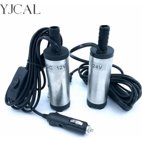 Mini Submersible Diesel Fuel Transfer Water Oil Suction Pump 51MM Stainless Steel DC 12V 24V 12L/Min 25W Car Cigarette Lighter
