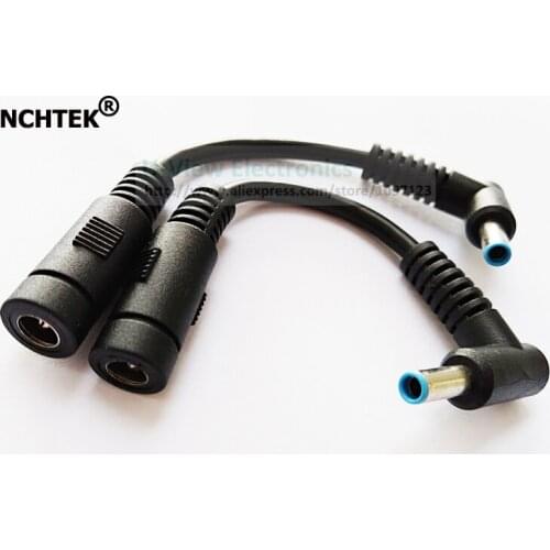 NCHTEK 90 Degree Angled DC 4.5*3.0 Male to DC 5.5*2.1 Female Jack Connector Adapter Cable For Laptop/Free Shipping/4PCS