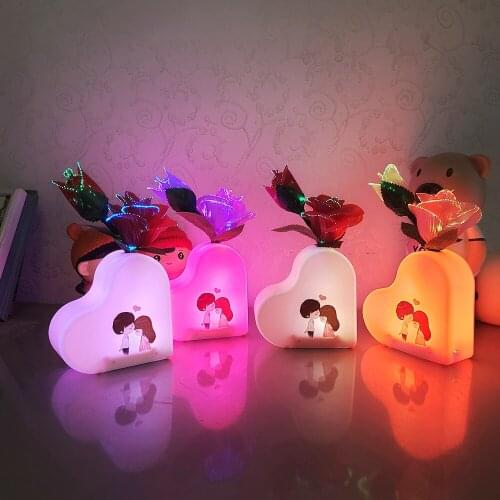 2021 new love rose flower led induction pat night light bedroom night light desktop decor Valentines day gift creative gift