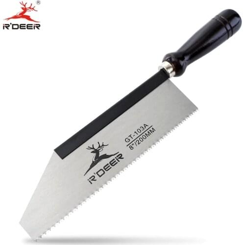RDEER 8''/200mm Round Wood Handle Saw 65# Manganese Steel Pruning Gardening Jig Saws Woodworking Hand Tools