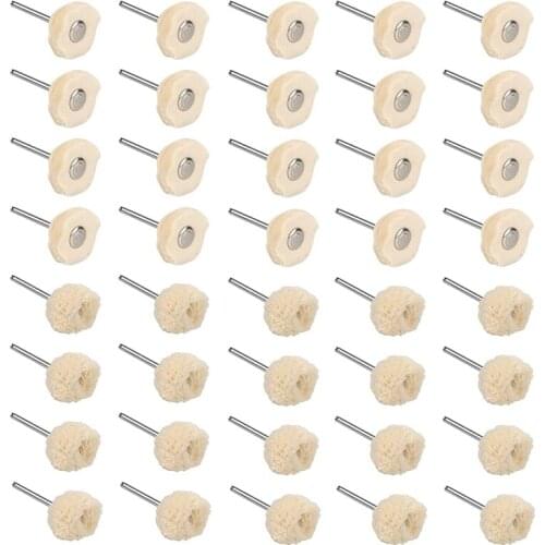 GTBL 40Pcs Polishing Brush Buffing Wheels Soft Fine Buff Wheels for Polishing Jewelry Dremel Rotary Drill Tool Accessories