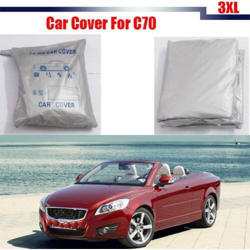 Cawanerl Full Car Cover Snow Sun Rain Resistant Protection Anti UV Cover Dustproof For Volvo C70 Quality Warrant