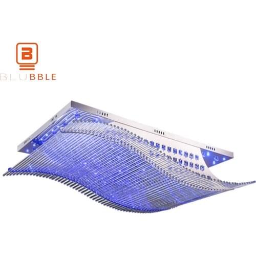 BLUBBLE Wave Remote Control Ceiling Lamp Crystal Adjustable Light Ceiling Lights AC 110-240V LED Bulbs KTV Bedroom Lampada LED