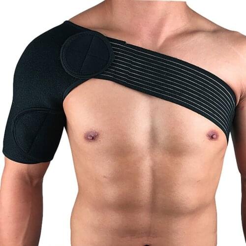 Arm Sleeve Single Shoulder Support Wrap Adjustable Compression Brace Sleeve Pad Fitness One Size Black Sportswear Protector