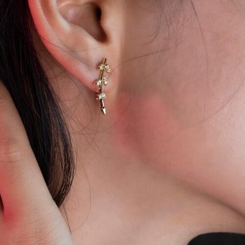 CHUNSHI EMO Three Color Exquisite Brilliant Shining Copper Real Gold Small Delicate CZ earrings Popular For Girls and Ladies