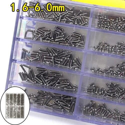 500-600PCS Watch Back Cover Screw Phillips Replacement Durable and Sturdy, 10 Compartment