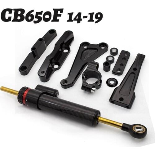 Carbon Motorcycle Stabilizer Steering Damper For HONDA CB650F CB 650 F CB650 F 2014-2019 Dampers Mounting Bracket Support Kit