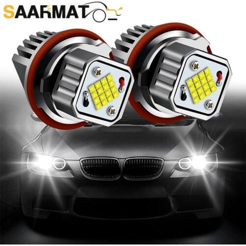 2Pcs 80W Error Free LED Angel Eyes Marker Lights Bulbs For BMW E39 E53 E60 E61 E63 E65 E66 E87 525i 530i xi 545i X3 M5 X5 00-09