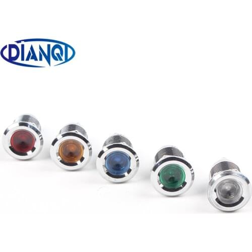 LED Metal Indicator Signal power light 12mm waterproof 6V 12V 24V 220v Screw terminal connect red yellow blue white 12ZSD.A.L