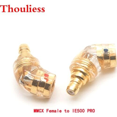 Thouliess Pair Gold Plated Headphone Plug for IE 500PRO Male to MMCX/0.78mm Female Converter Adapter IE500 PRO