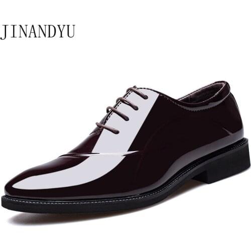 Size 38-48 Patent Leather Dress Business Shoes Men Oxford Formal Leather Shoes for Men Classic Wedding Office Shoes Man Elegant