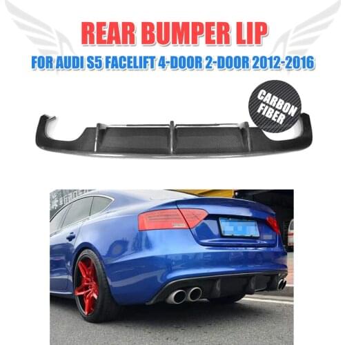 Carbon Fiber / FRP Unpainted Rear Bumper Lip Diffuser for Audi S5 Facelift 2012-2016 S5 Bumper Only Car Styling