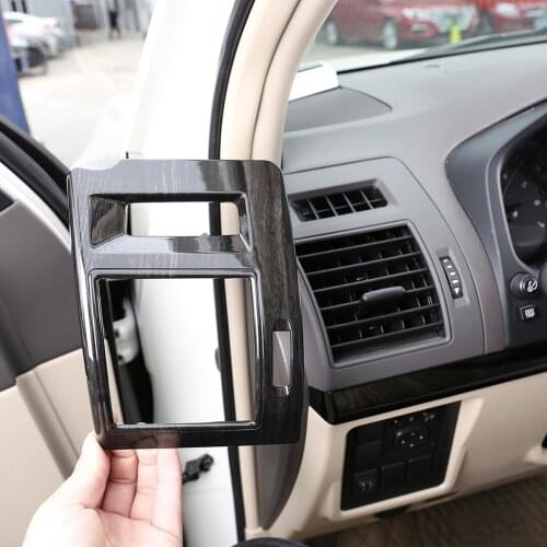 Black Wood Grain ABS Side Air Conditioning Vent Frame Trim for Toyota Land Cruiser Prado FJ150 150 2010-2019 Models Accessories