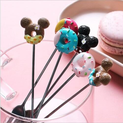 1pc Cartoon Stainless Steel Household Fruit Fork Creative Cute Cake Fork Restaurant Dessert Fork Spoon