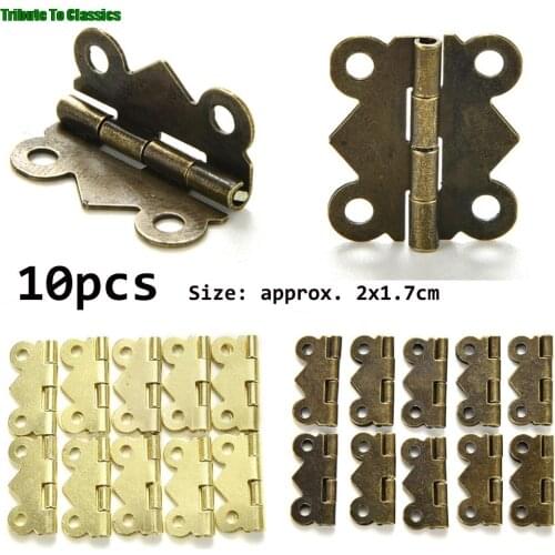 20x17mm 10PCS DIY Vintage Antique Brass Butterfly Hinge For Jewelry Box Repair Model Making Storage Box (without Screw)