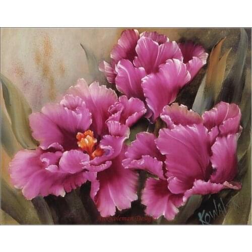 Needlework for Embroidery DIY French DMC High Quality - Counted Cross Stitch Kits 14 ct Oil painting - Three Pink