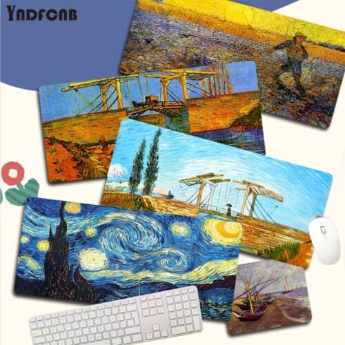 YNDFCNB Van Gogh Cute Durable Rubber Mouse Mat Pad Size for Cs Go LOL Game Player PC Computer Laptop